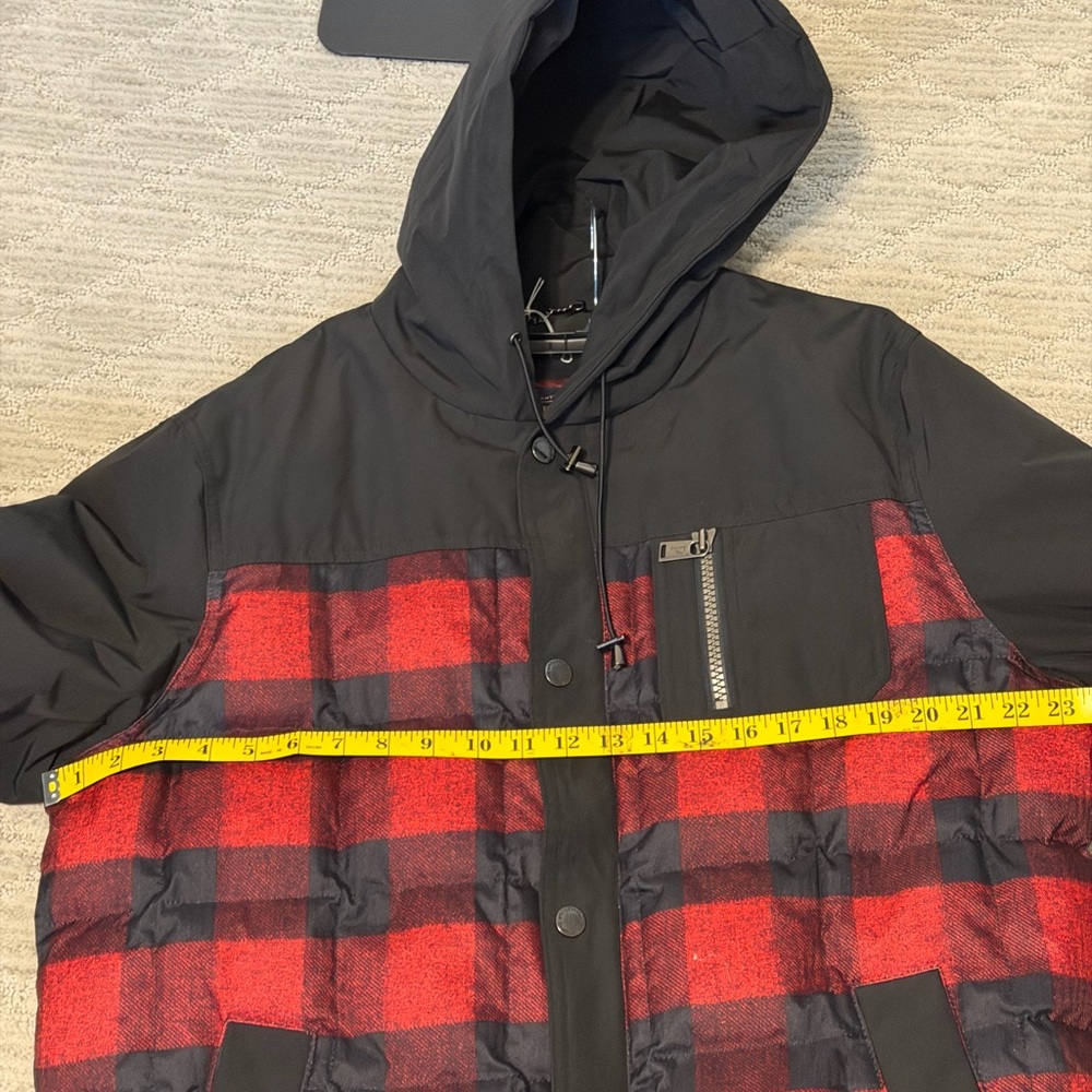 Pendleton Men's Hooded Jacket, Red & Black Plaid, Size L/G, Down Fill - Picture 6 of 10